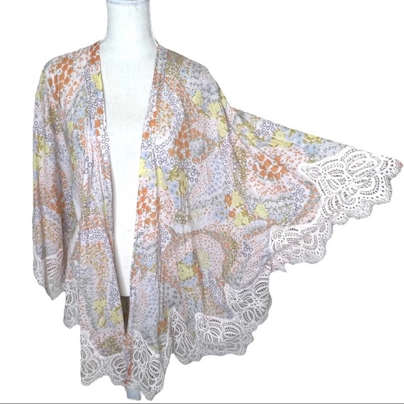 Victoria’s Secret Floral Lace Cotton Robe Medium - Picture 2 of 11